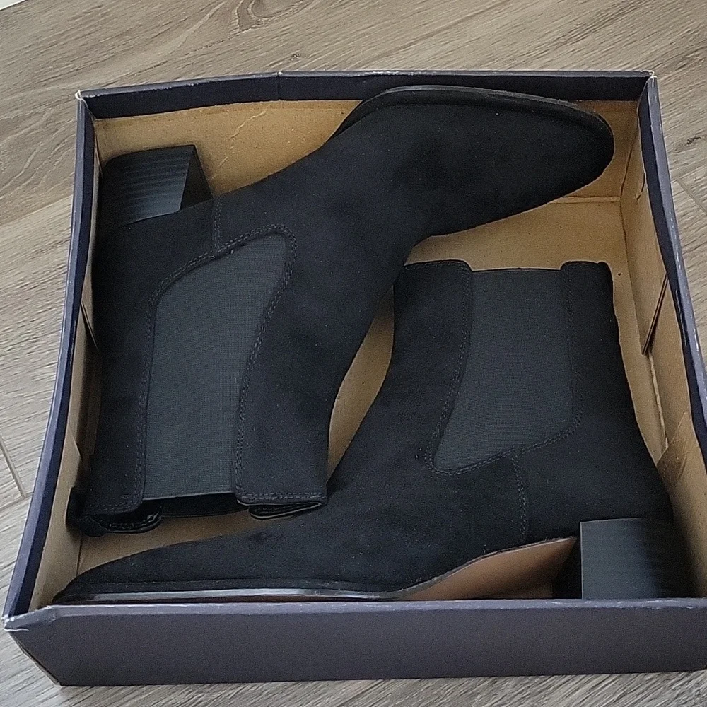 Splendid Womens' LUA Black Suede Ankle Boots Block Heel Size 11M NIB